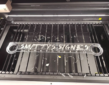 Laser Cut Smitty's Logo on 1963 Chevy Grill